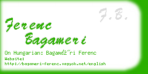 ferenc bagameri business card